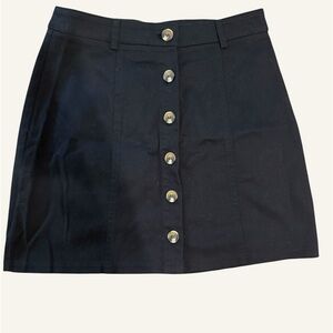 Forever 21 black Button-Front A-Line Skirt